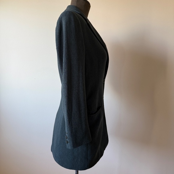 Stunning Vintage 90s Giorgio Armani Grey Green Blazer Jacket - Picture 3 of 11